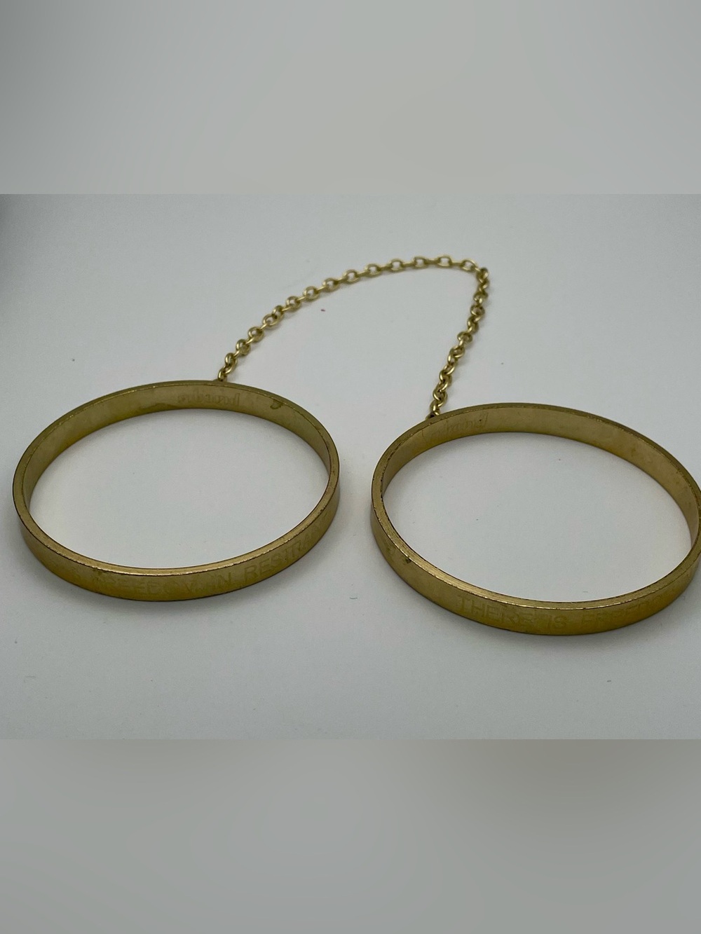 24K Gold Plating over Stainless Steel Stackable Bangles w/ Freedom Quote - Picture 4 of 6